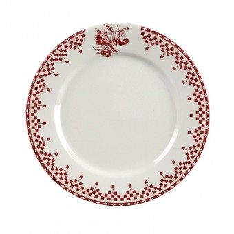 DAMIER ROUGE - Assiette à dessert 20 cm lot de 6