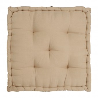 Matelas capitonne chambray métis beige 60x61h10 cm