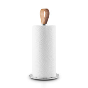 Porte essuie-tout inox et cuir