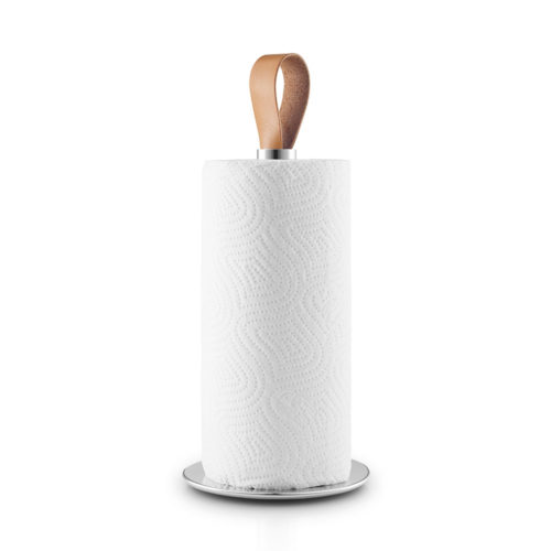 Porte essuie-tout inox et cuir