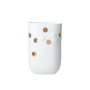 Vase en porcelaine blanche décorée 32 cm