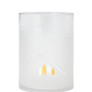 Photophore en Verre "Paysage Hivernal Idyllique"