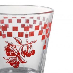 Gobelets à café en verre 8,5 cl par 6 - Damier rouge