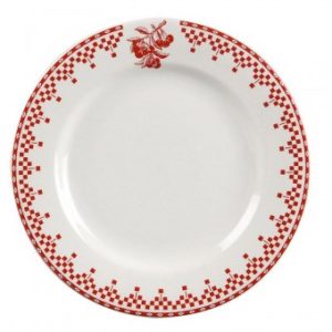 DAMIER ROUGE - Assiette plate 27 cm lot de 6