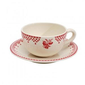 Tasse déjeuner 50 cl - Damier rouge