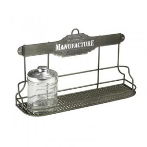 Etagère 4 pots gris zinc "La Manufacture"