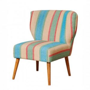 Fauteuil tissu à rayures