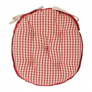 Galette de chaise ronde Mamie à carreaux