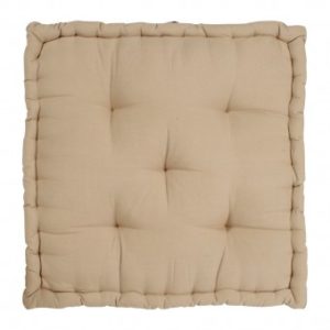 Matelas capitonné chambray métis beige 60x61h10 cm