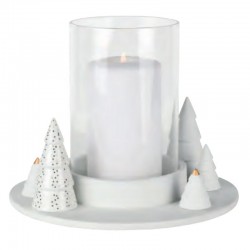Photophore sapins porcelaine et verre