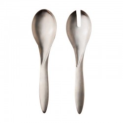 Set de 2 couverts à salade métal brossé