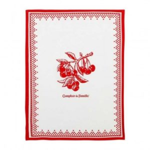 Torchon coton Damier rouge 50x70 cm