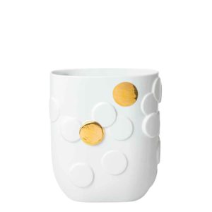 Vase en porcelaine blanche décorée 21,5 cm