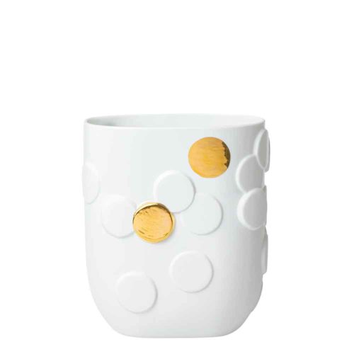 Vase en porcelaine blanche décorée 21,5 cm