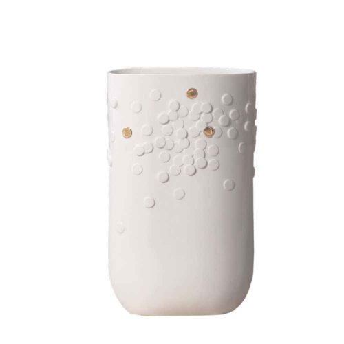 Vase en porcelaine blanche décorée 50 cm