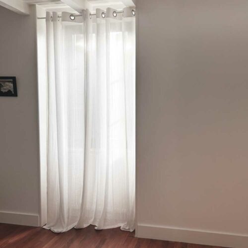 Rideau Voile lin Blanc 140x280 cm – Image 2