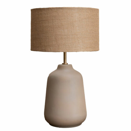 Lampe céramique et jute à poser