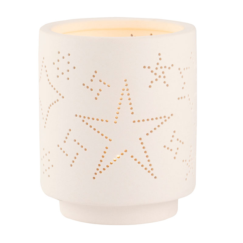 Set de 3 Photophores en Porcelaine Blanche Perforée – Image 4