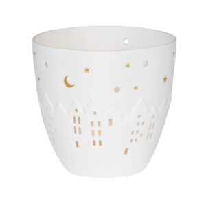 Alternative view of Photophore Poétique "Ville Étoilée" en Porcelaine