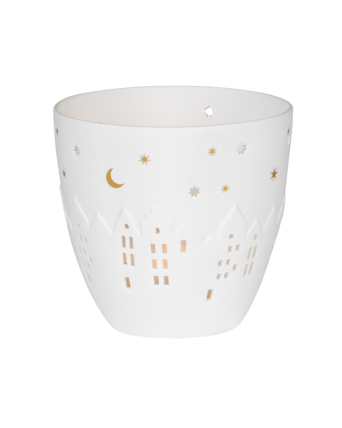 Photophore Poétique "Ville Étoilée" en Porcelaine – Image 2